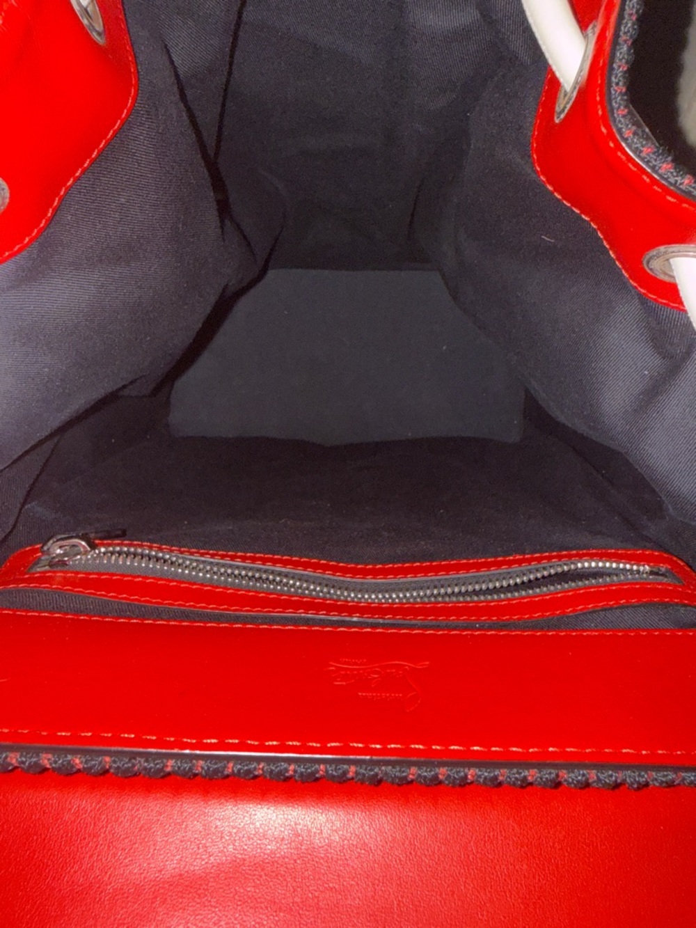 Christian Louboutin Black Explorafunk Backpack with White Trim and Red Interior - Picture 5 of 10